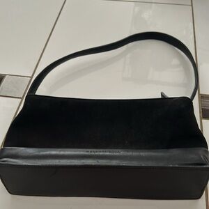Kenneth Cole Black Faux Leather & Suede mini shoulder bag